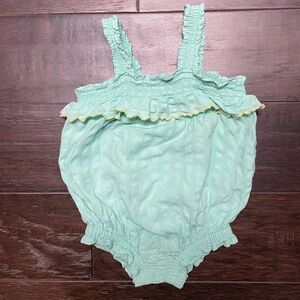 Old Navy Light Green Baby Girl Ruffle Romper 6-12 month